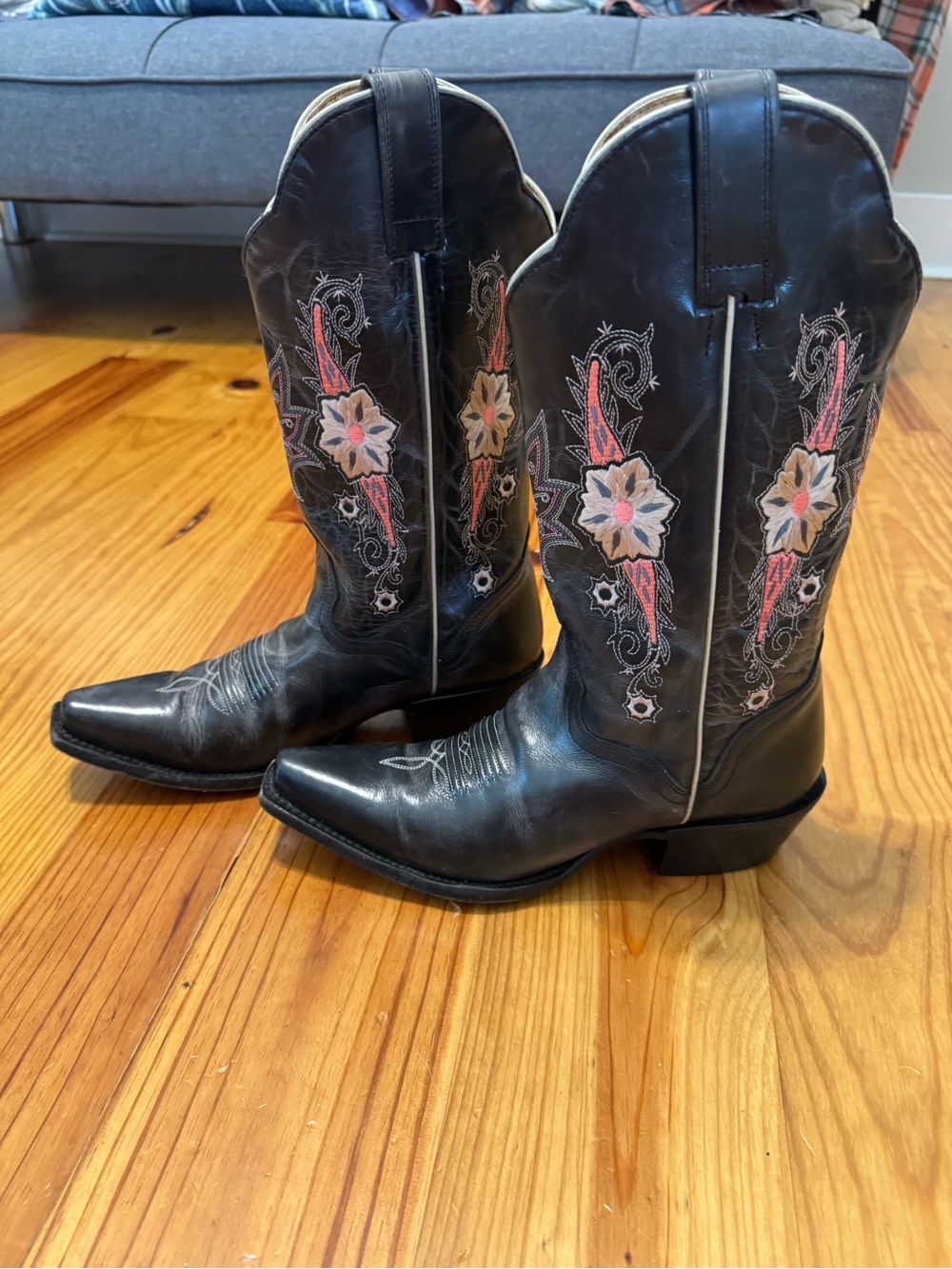 JB Dillon Women's Leather Embroidered Cowboy Boots Size 8B #JBW2322 - Picture 4 of 16